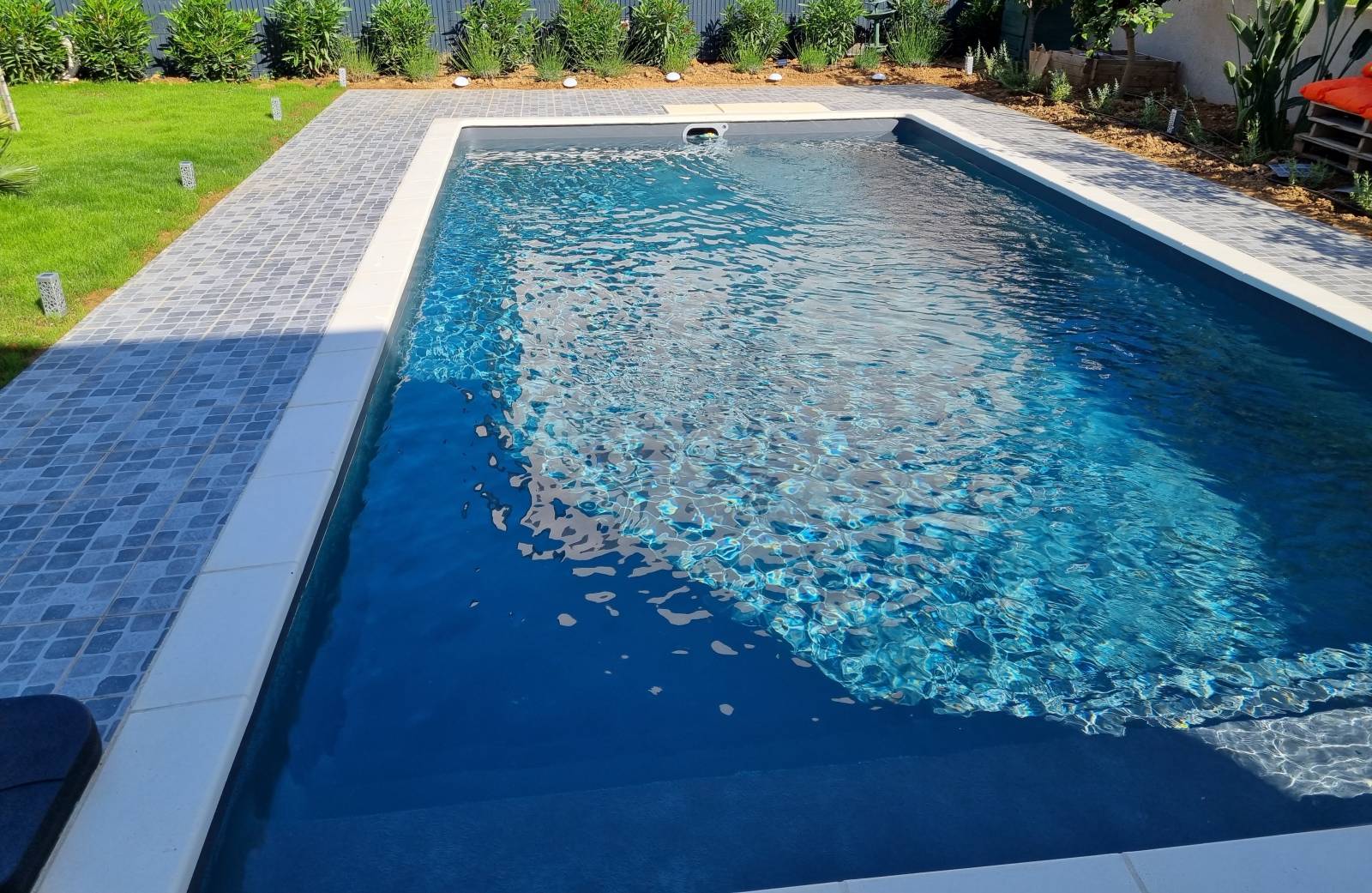 piscine 8x4 m béton +liner gris anthracite